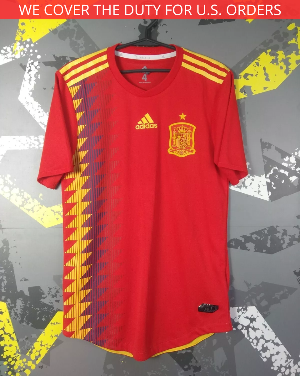 Spain Authentic Jersey Home football shirt 2018 - 2019 Adidas Men