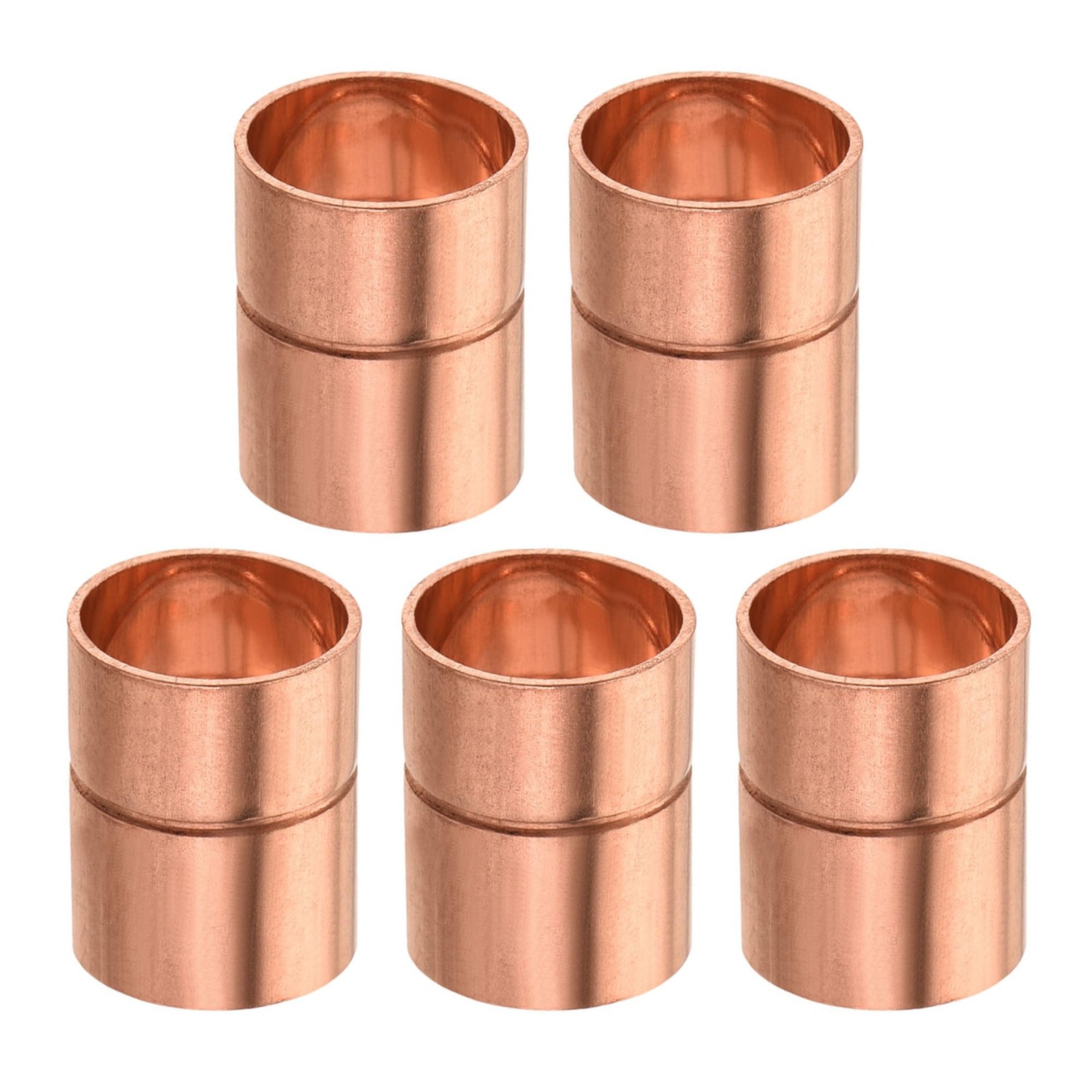 YOKIVE 5 Pcs Copper Coupling, Plumbing Straight Copper Fitting Coupler Weldin...