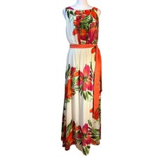 Eliza J Tropical Floral Chiffon Maxi Dress - Size 4