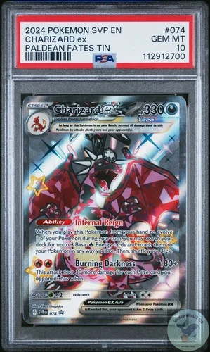 💎PSA 10💎 Charizard ex 074/091 Scarlet Violet Promo Paldean Fates Tin Pokemon