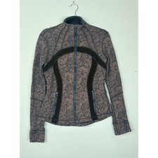 Lululemon Define Jacket 10 Black Rose Herringbone Brushed Alberta Lake Zip Up