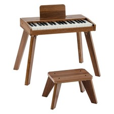 Wooden Piano 37-Key Realistic Sound, Portable Design, Safe Rounded Edges