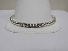 Designer LAGOS Sterling Silver Signature Caviar Stretch Bracelet