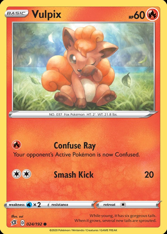 Vulpix - 024/192 - Common (Near Mint) Rebel Clash - Fire Pokémon
