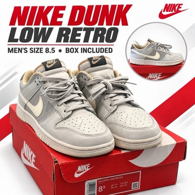 Nike Dunk Low Retro Men's 8 w/ Box Nike Light Bone Cave Stone Leather IB4503-072