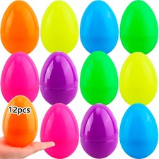 Haconba 12 Pack 5 Inch Fillable Easter Eggs Colorful Large Plastic Eggs for B...