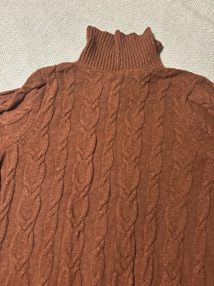 Cárdigan grueso 3xJ Jill largo marrón jengibre Foto 4 de 4
