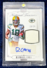 2015 NATIONAL TREASURES RANDALL COBB GAME-USED DIRTY PATCH AUTO SSP /25