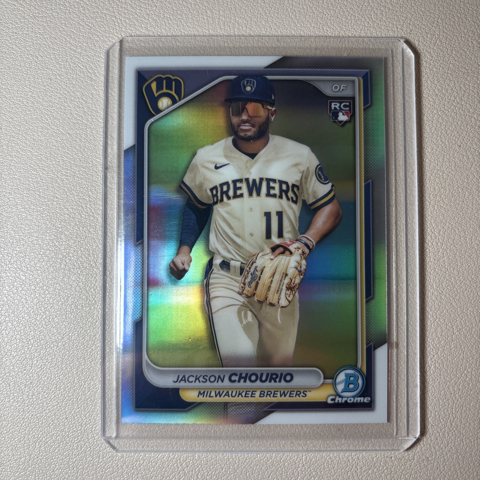 Jackson Chourio 2024 Bowman Chrome Image Variation Refractor RC Rookie