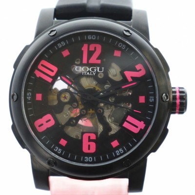 [Used] COGU 3SKU-BKP Watch Automatic Skeleton Logo Black  GY18 /MQ Men's