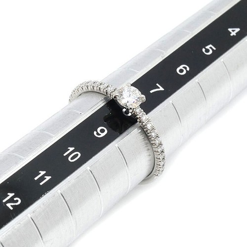 CARTIER Pt950 Etincelle de Solitaire Anillo N4744248 Diamante 0.20ct #4.75US ... - Imagen 6 de 8