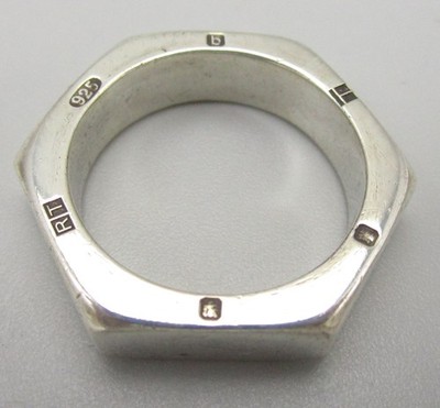 CLASSIC TATEOSSIAN LONDON STERLING SILVER BAND RING - SZ 9