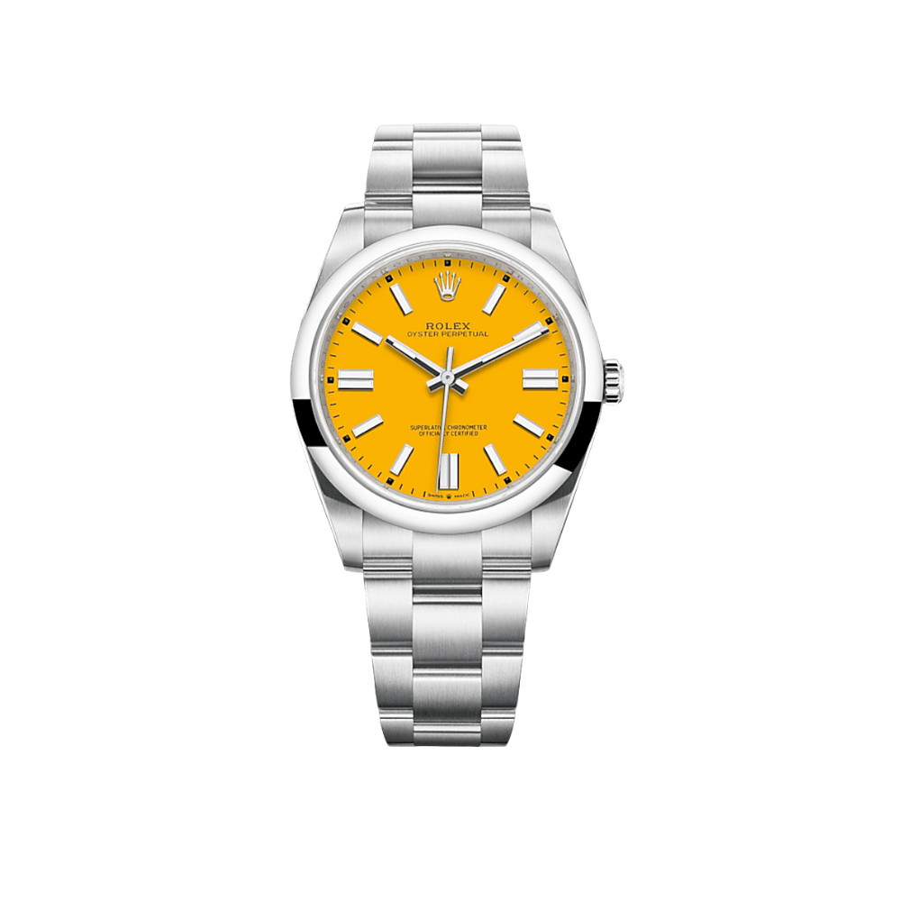 Rolex Oyster Perpetual 36mm 126000 Stainless Steel Yellow Dial Watch