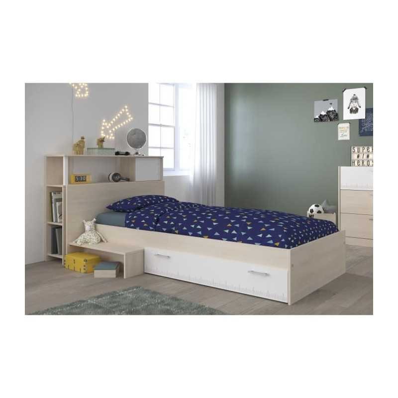 Lit avec rangement Parisot ensemble complet contemporain finitions décor haut de gamme