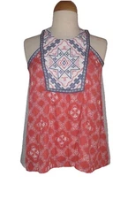 NWOT Jolt Embroidered Neckline Flowy Sleeveless Top Women's SZ S