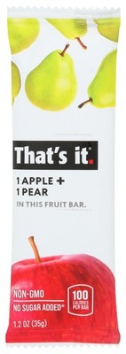 That'S It Apple & Pear Fruit Bar 1.2 Oz No Sugar Added Non-Gmo