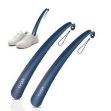 TYGA STORE | Shoe Horn Long Handled 17 inches - Snap-proof Plastic, (Blue 2)