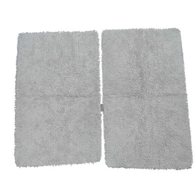CASALUNA White Cotton Loop Bath Mat Rugs Set Of 2 - 36 X 21