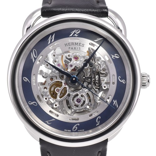 with paper HERMES Arceau skeleton AR6.710 Automatic Men's Watch M#144649