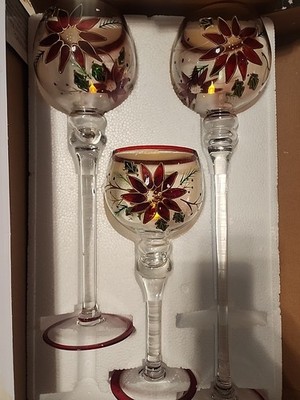 Home Essentials And Beyond Home For The Holidays Set Of Three Hurricanes Tea