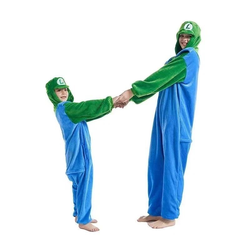 Lindo pijama mono Super Marios Bros Luigi adultos niños hombres mujeres Foto 4 de 4