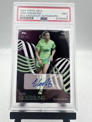 2021 Topps On-Demand UEFA Women Lena Goessling SP AUTO 27/29 VfL Wolfsburg PSA 9