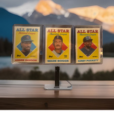 Topps Tiffany 1988All Star Nat League Dawson Boggs Puckett 3 Cards MLB Leaders