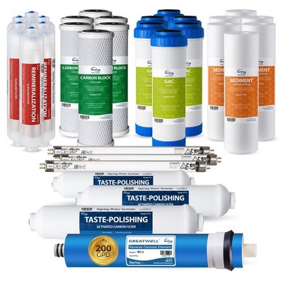 iSpring F31KU200 3-Year Filter Pack for RCC2AK-UV Alkaline UV System, 31-Pc