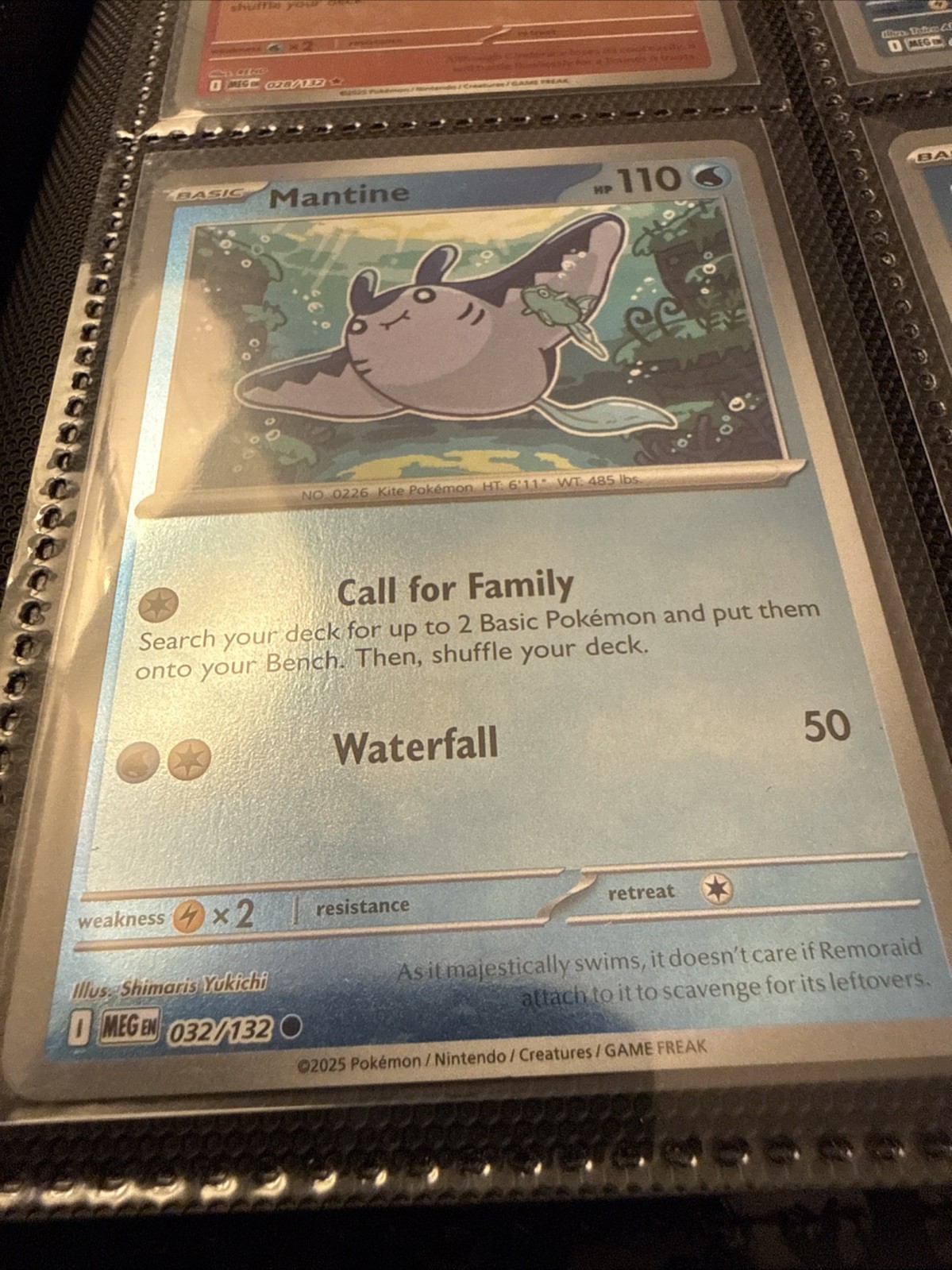 Pokémon TCG Mantine 032/132 Mega Evolution Reverse Holo Rare Near Mint