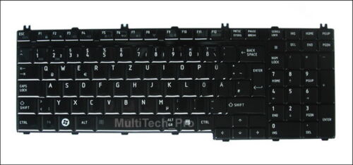 Laptop Keyboard DE Toshiba Qosmio G50 G 50 Black Shiny NEW - Picture 1 of 2