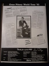 Gene Pitney World  Tour 1983 Rare Original Promo Poster Ad Framed!