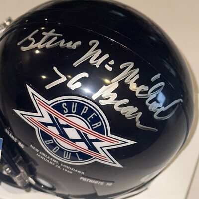 STEVE McMICHAEL Signed Bears SUPER BOWL XX Mini-helmet w/ Beckett