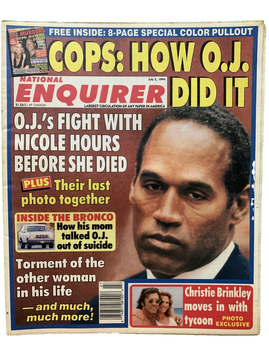 National Enquirer Magazine Tabloid Sept 27 1994 OJ Sophia