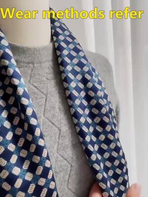Men 100 Silk Scarf Double Layer Long Neckerchief Business Suit