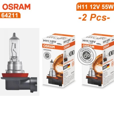 OSRAM H11 12V 55W PGJ19-2 Original Car Halogen Headlight 3200K Standard Lamp 2pc