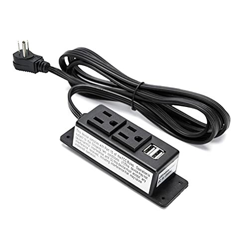 Surge Protector Power Strip Flat Plug Desk Power Grommet Conference Wall Mount-image