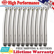 eLabPal 10Pcs Dental LED E-generator High Speed Handpiece Push Button 4H Turbine