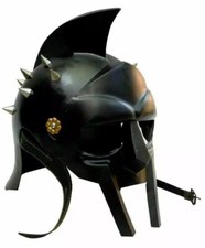Medieval Black Gladiator Maximus Viking Helmet Knight Greek Roman Armor Helmet