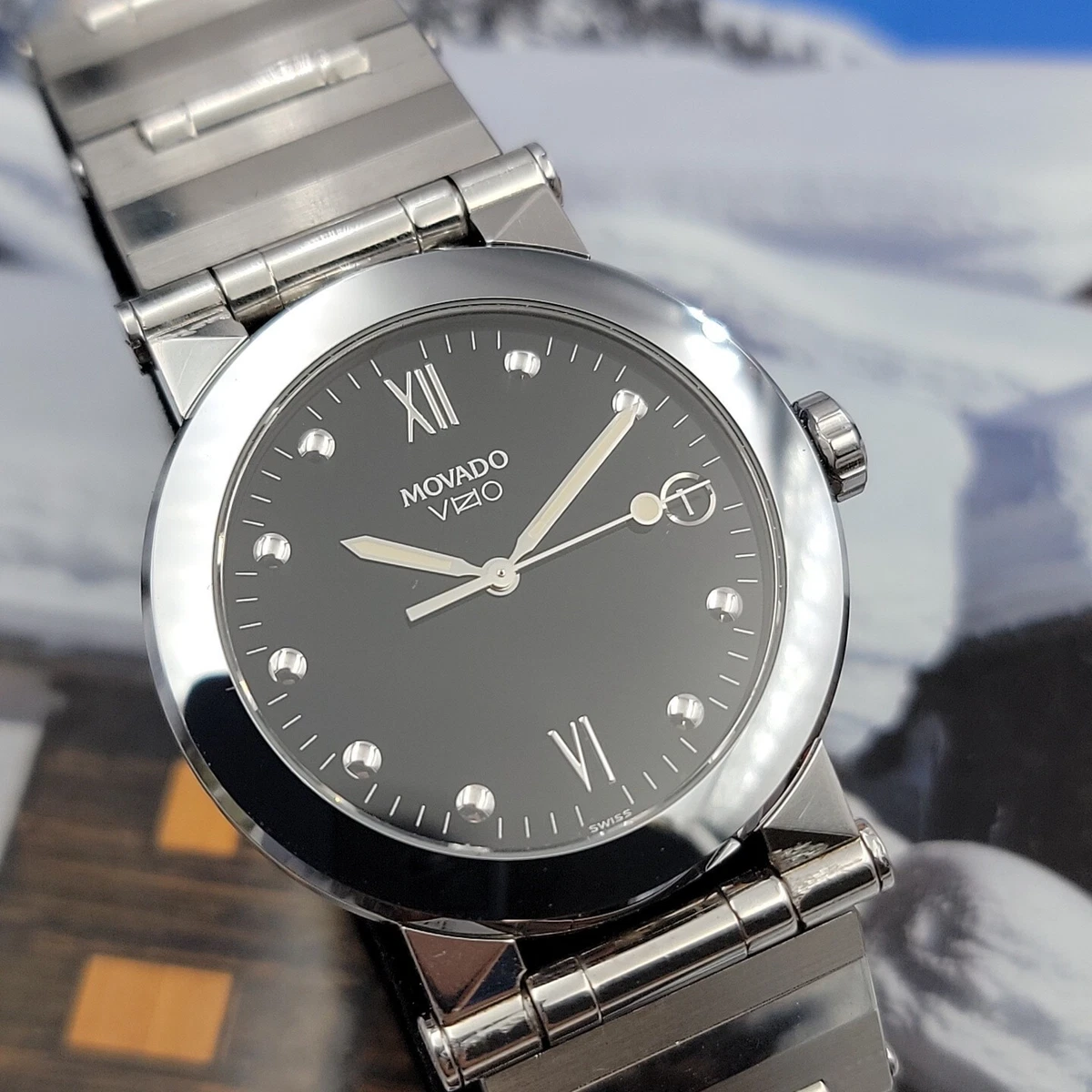 MOVADO VIZIO 83.C2.878 Watch Quartz Men s 35mm Excellent Condition