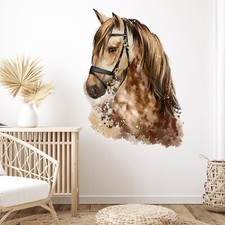 Wandtattoo Pferd braun Horst Pferdekopf Sticker Aufkleber Kinderzimmer Mädchen