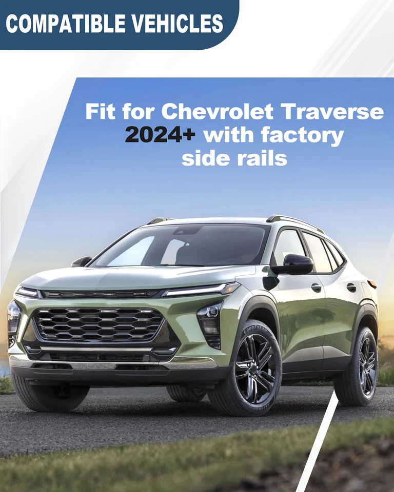 Barras transversales de techo 220 lb para Chevy Chevrolet Traverse 2022-2025 aluminio  Foto 2 de 4