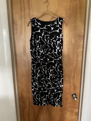 MSK Black/White Sleeveless Jersey Sheath Dress Sz 6 EUC | eBay MSK Black/White Sleeveless Jersey Sheath Dress Sz 6 EUC | eBay