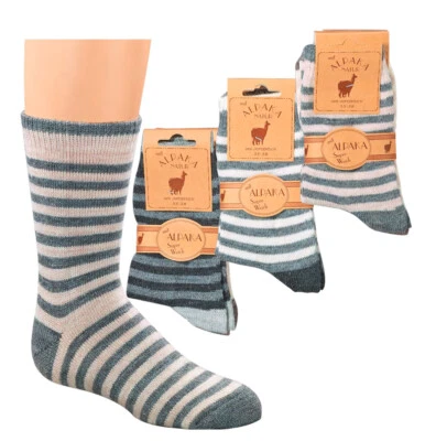 2 Paar Alpaka Söckchen Socken mit Alpakawolle für Kinder, Teenager, Damen