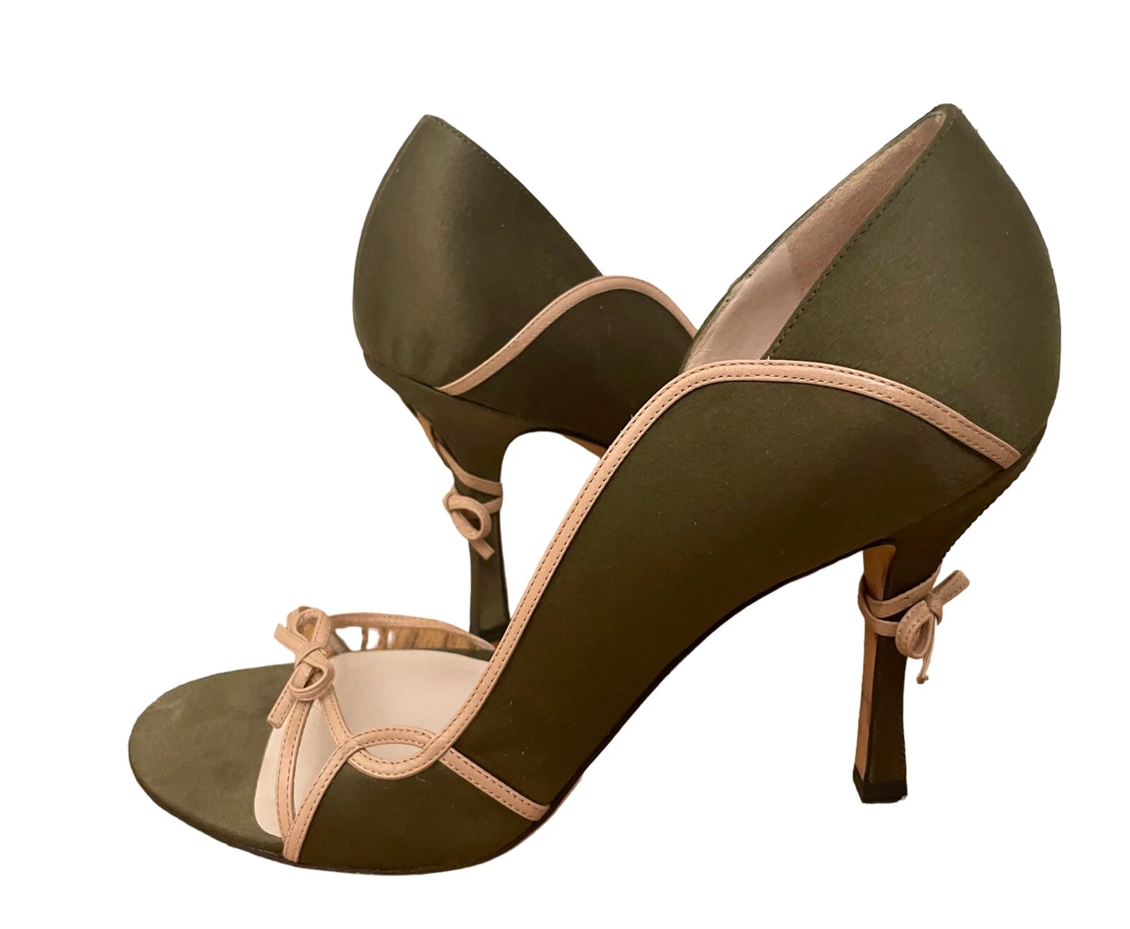 Chaussures à talons couture kaki et rose CHRISTIAN DIOR 41 taille 11 USA