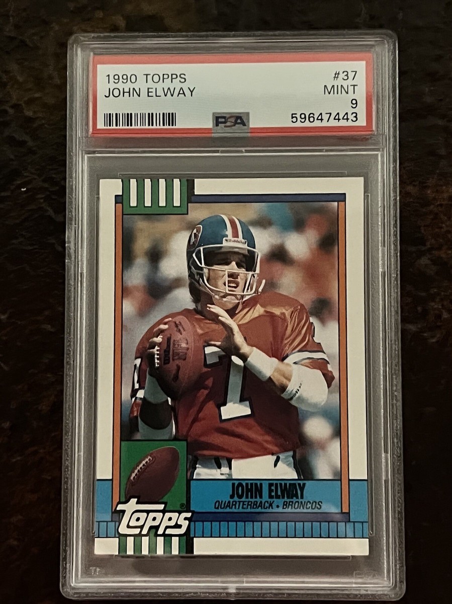 PSA 9 MINT FOOTBALL CARD 1990 TOPPS HOF JOHN ELWAY DENVER BRONCOS