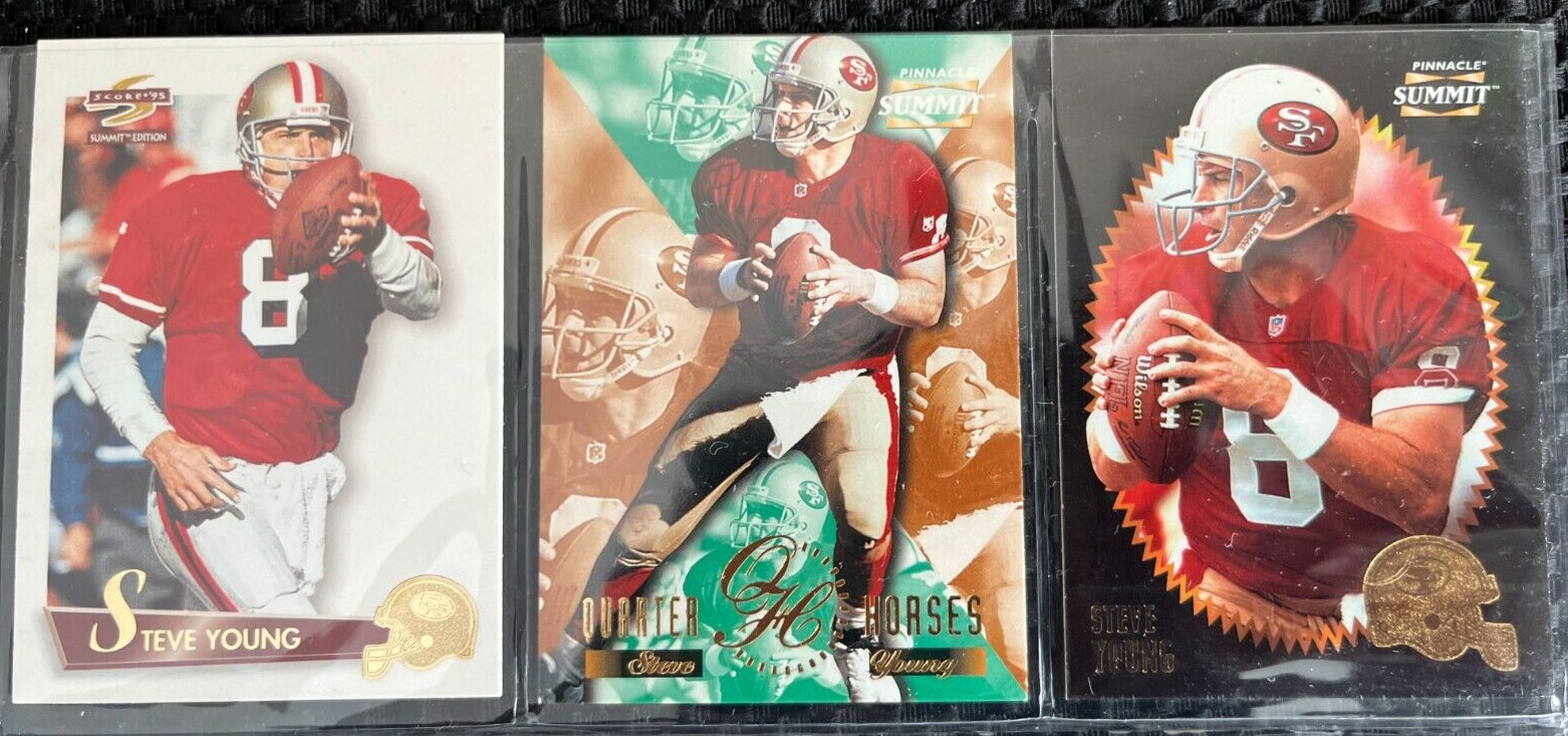 San Francisco 49ers Steve Young Football Cards 1990s Lot of 3 Score Summit