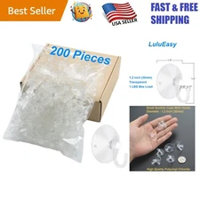 Multi-Purpose 1.2 Inch Suction Cup Hooks - 200 Count for Home & Parties