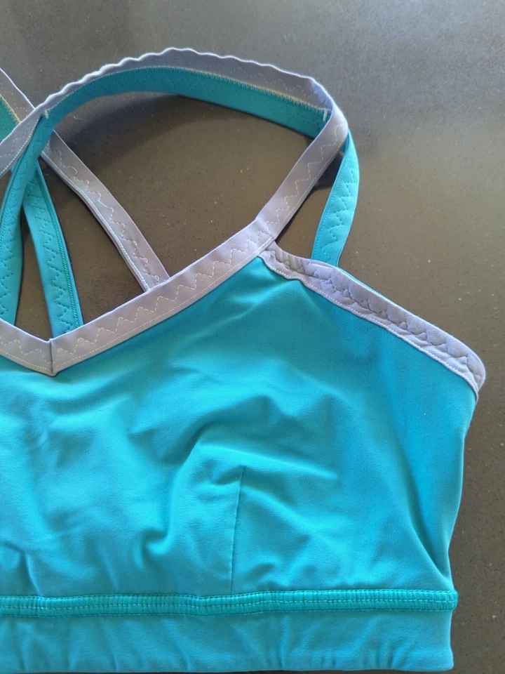 Sujetador deportivo Lululemon Water Bound 6? Correa de aguamarina azul verdoso Tropics K15 Foto 2 de 4