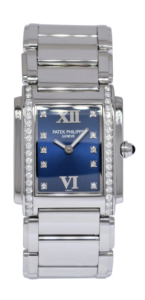 Reloj para dama Patek Philippe Twenty~4 acero y esfera azul diamante 24 4910/10A Foto 2 de 4