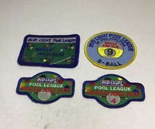 Bud Light Pool League Break And Run Patches Budlight Set Of 4